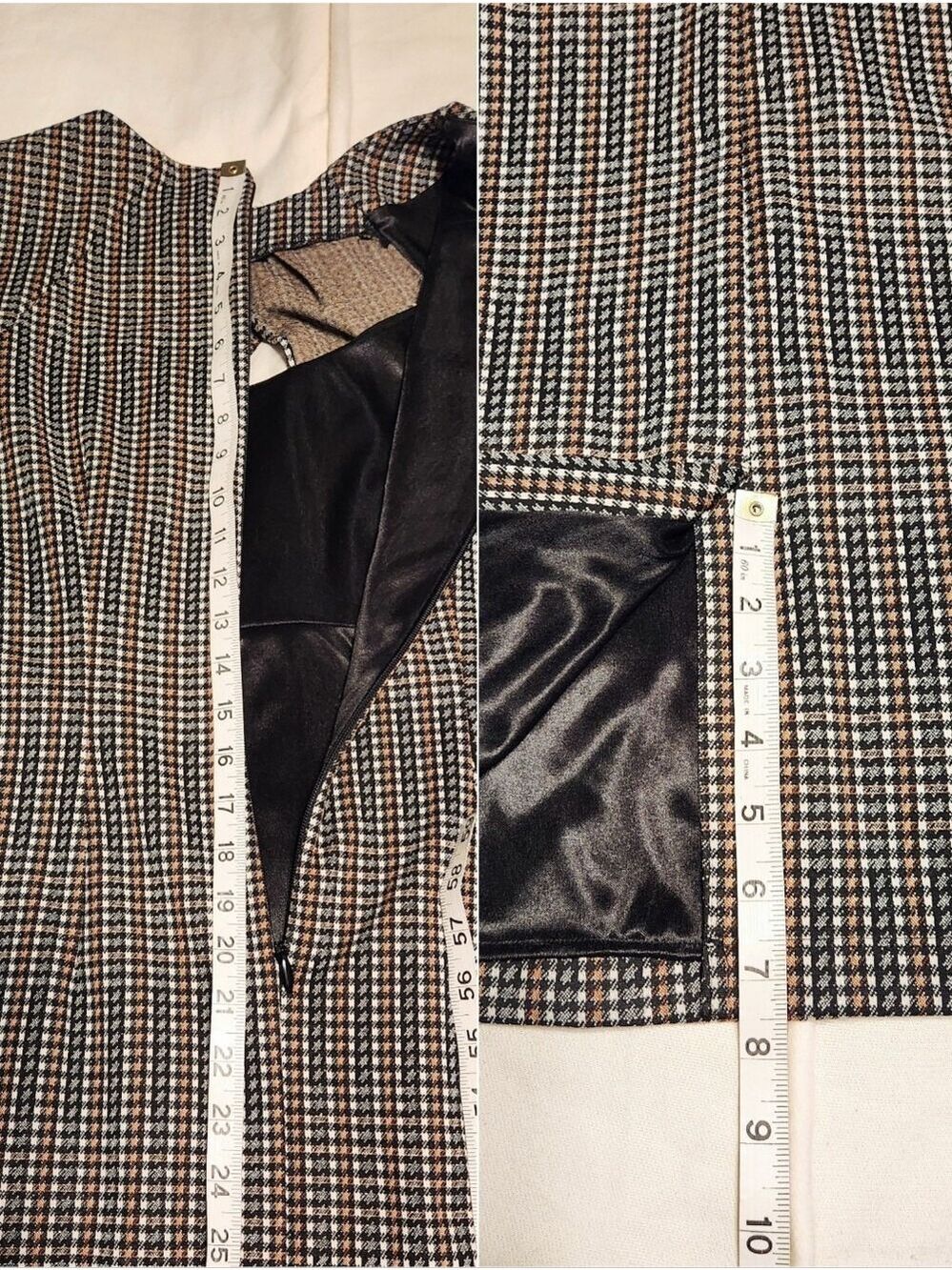 New York & Company Black Plaid Sheath Dress Midi Small - Picture 9 of 10